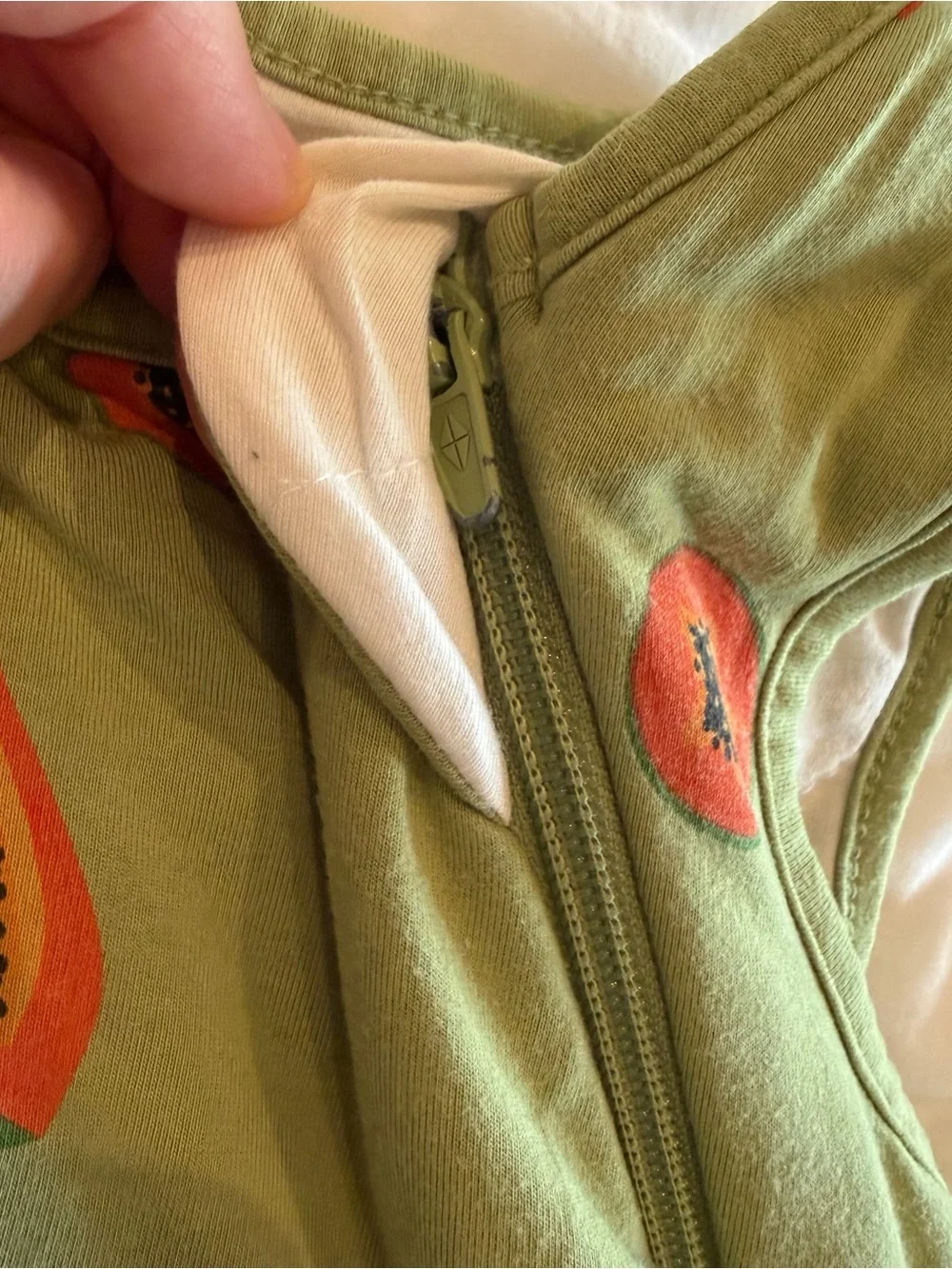 Kyte Baby Sleep Sack in Light Green Papaya Print